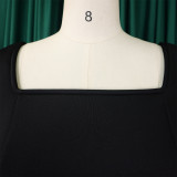 Winter Chic Elegant Fur Decorated Long Sleeve A-Line African Party Dress