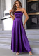 Women Solid Satin Evening Dress