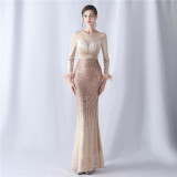 Plus Size Women Sequin Formal Party Maxi Evening Dress