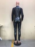 Winter Pu Buckle Belt Jumpsuit