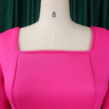 Winter Chic Elegant Fur Decorated Long Sleeve A-Line African Party Dress