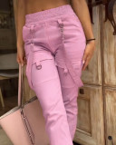Women American Retro Pocket Overalls
