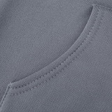 Plus Size Women Knitting Hooded Casual Maxi Dress