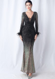 Plus Size Women Sequin Formal Party Maxi Evening Dress