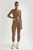 Women Winter Solid Long Sleeve Square Neck Top and Pant Two-piece Set