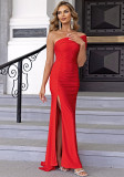 Women Dress Off Shoulder Slit Dress