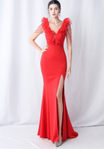 Organza Wedding Dinner Satin Evening Dress