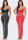 Women Solid Beaded Suspender Maxi Dress