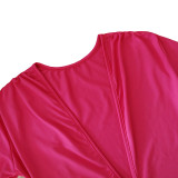 Women Pleated Long Sleeve Backless Bodycon Maxi Evening Dress
