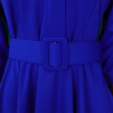 Women's Autumn And Winter Fashion Chic Plus Size Pleated A-Line African Dress
