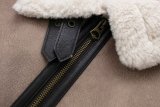 Winter Women's Fur Coat Belt Decorated Lambskin Deerskin Velvet Jacket
