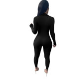 Women Autumn Zipper Jumpsuit