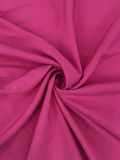 Solid Color Belted Fashion Tight Fitting Plus Size Women's Dress