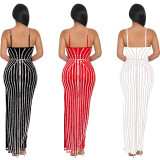 Women Solid Beaded Suspender Maxi Dress