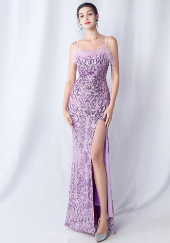 Plus Size Women Sequin Formal Party Maxi Evening Dress