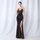 Plus Size Women Sequin Formal Party Maxi Evening Dress