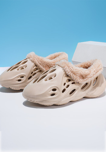 Winter Shoes Indoor Baby Furry Shoes For Boys And Girls Thick-Soled Fleece Slippers