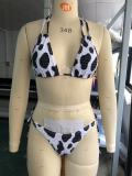 Cow Print Sexy Two Pieces Swimsuit Strappy Beach Bikini