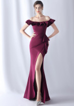 Bridesmaid Satin Strapless Evening Gown