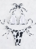 Cow Print Sexy Two Pieces Swimsuit Strappy Beach Bikini