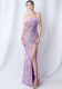 Straps Feather Sequins Bedding Evening Dress