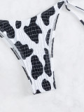 Cow Print Sexy Two Pieces Swimsuit Strappy Beach Bikini