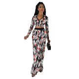 Fashionable Slim-Fitting Short T-Shirt High-Waisted Loose Bootcut Trousers Spring And Autumn Two-Piece Set