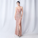 Plus Size Women Sequin Formal Party Maxi Evening Dress