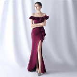 Bridesmaid Satin Strapless Evening Gown