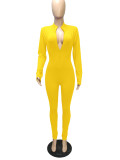 Women Autumn Zipper Jumpsuit