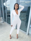 Women Autumn Zipper Jumpsuit