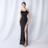 Plus Size Women Sequin Formal Party Maxi Evening Dress