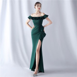 Bridesmaid Satin Strapless Evening Gown