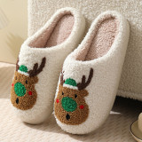 Winter Christmas Deer Slippers For Women At Home Couples Indoor Elk Warm Slippers For Women Winter