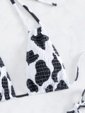 Cow Print Sexy Two Pieces Swimsuit Strappy Beach Bikini
