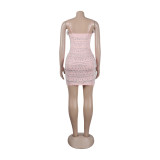 Sexy Slim Beaded Bodycon Pearl Dress