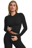 Women Autumn and Winter Casual Solid Long Sleeve Top and Wide Leg Pants Two-piece Set