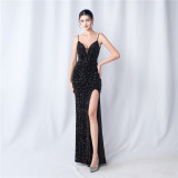 Women beaded evening dress