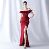 Bridesmaid Satin Strapless Evening Gown