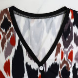 Fashionable Slim-Fitting Short T-Shirt High-Waisted Loose Bootcut Trousers Spring And Autumn Two-Piece Set