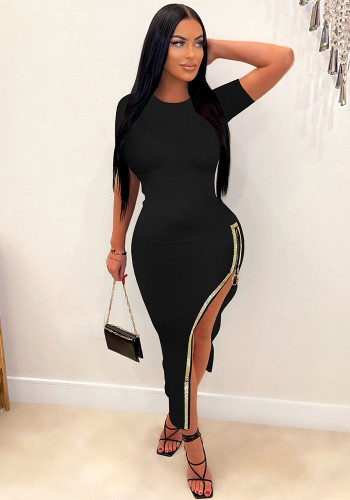 Women Side Zip Beaded Dress