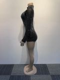 Sexy Slim Beaded See-Through Jumpsuit