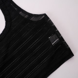 Summer Women 's Fashionable Vest Top Tight Fitting Pants Casual Two Piece Set