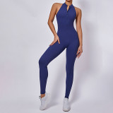 Women Zipper Sleeveless Sports Running Fitness Yoga Jumpsuit