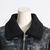 Autumn and winter fashion Chic fur pocket decoration Turndown Collar short jacket