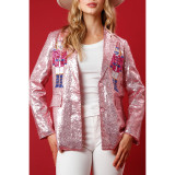 Women Christmas Loose Sequin Blazer