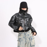 Autumn and winter fashion Chic fur pocket decoration Turndown Collar short jacket