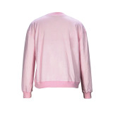 Christmas Tree Print Round Neck Loose Pullover Women's Casual Tops