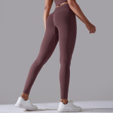 Women Solid Cross Tank Sports Bra Tank Yoga Wear Two-Piece Set