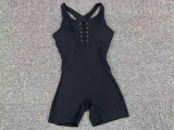 Women Crossover Tank Hollow Yoga Pants Sports Fitness Romper